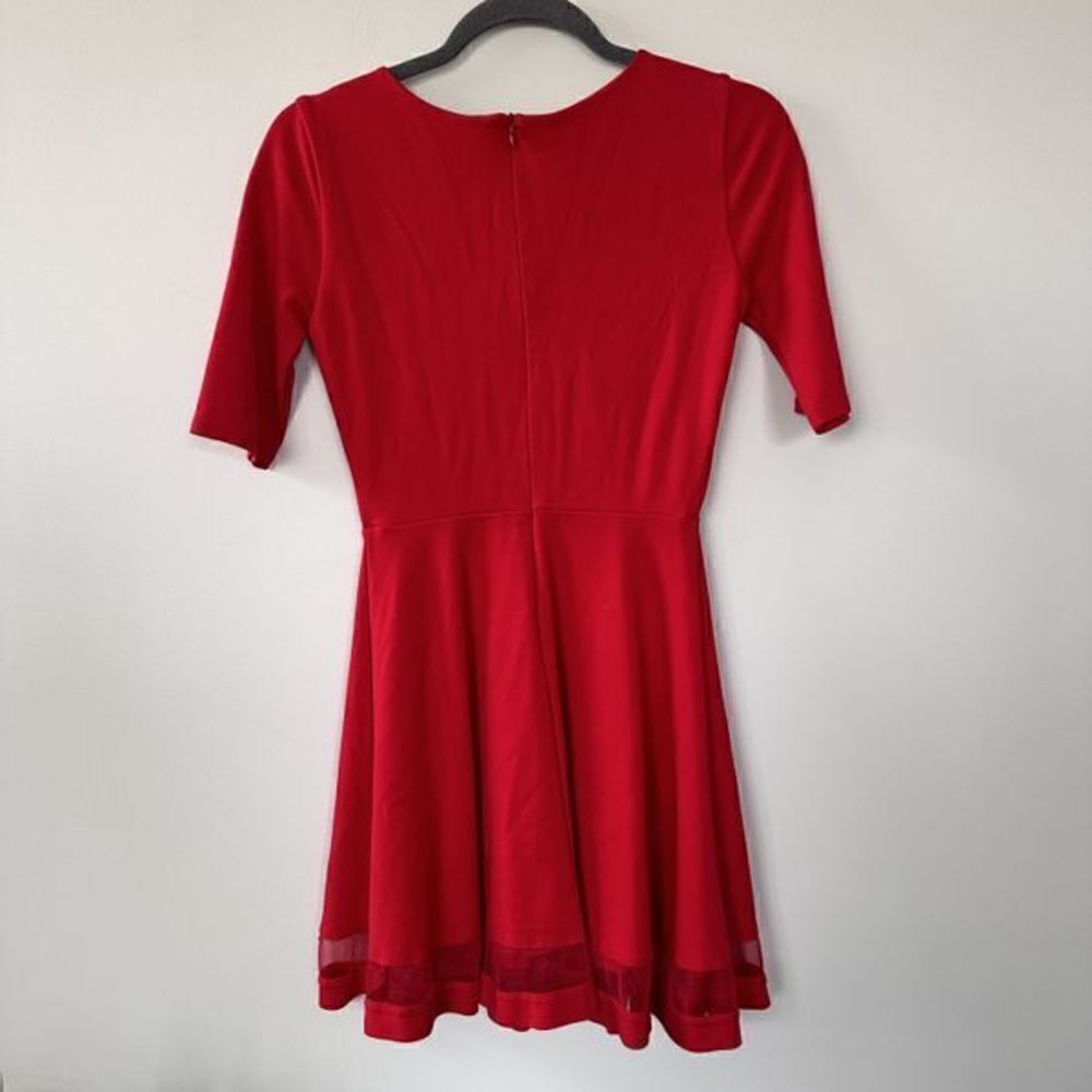 Lulu’s Sheer Factor Red Mesh Skater Dress - Picture 7 of 14